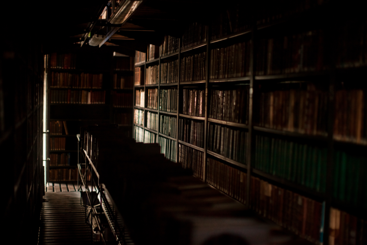 Dark old library